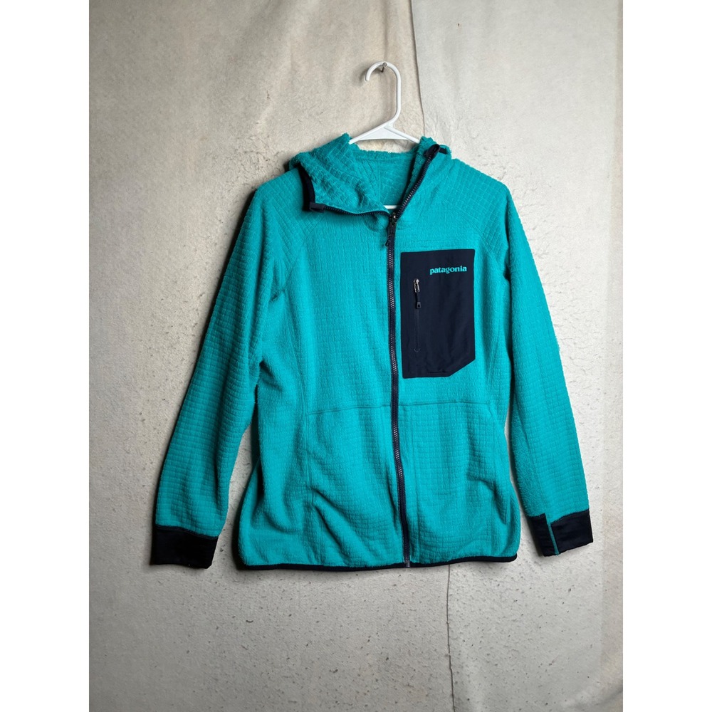 Patagonia R2 TechFace Hoody Teal Turquoise Full Zip Fleece Jacket 25708 FA16